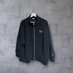 定価1.9万 NIKE プラッシュ トラックジャケット XL 黒 刺繍ロゴ