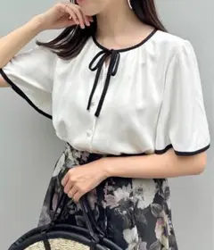 Couture Brooch クチュールブローチ　配色フレア　2way ブラウス