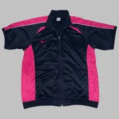 ナイキ 00s 半袖トラックジャケット ジャージ 3XL ネイビー ピンク