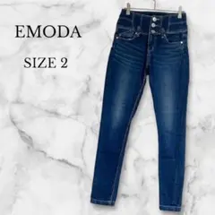 ✨美品✨エモダ　デニム　スキニー　ハイウエスト　カジュアル　美脚　インディゴ　M
