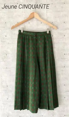 Jeune CINQUANTE ジュネサンカン ☆ ガウチョパンツ プリーツ 緑