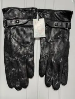 本革　羊革メッシュ手袋 ブラック 19cm　イタリア製