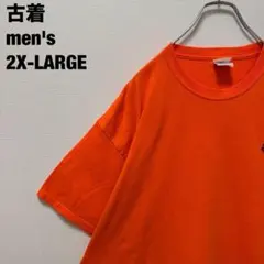 古着 PORT&COMPANY Tシャツ 蛍光オレンジ 派手 ビッグサイズ2XL
