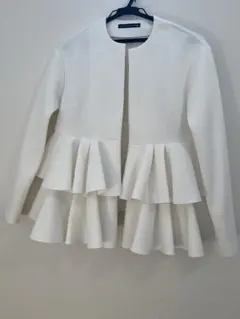 TSURU by MARIKO OIKAWAノーカラージャケット ホワイトのサムネイル