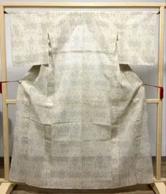 B 夏物 大島紬 夏大島 華文 花菱 白地 絽 紗 薄物 正絹 小紋 着物のサムネイル