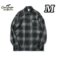 新品 CALTOP キャルトップ 長袖チェックシャツ ブラック チャコール M