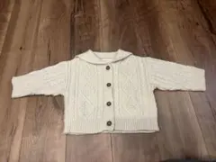 アイボリー ケーブルニット カーディガン　アウター　ニット