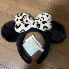ディズニー カチューシャ ヒョウ柄 ミニー リボン
