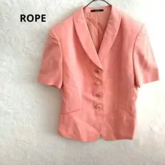 ROPE 半袖 テーラードジャケット ピンク 軽やか 春夏 羽織り 9ATのサムネイル