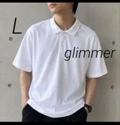 メンズ ポロシャツ ホワイト L 無地 glimmer グリマーのサムネイル