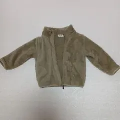 オリーブ色95cmフリースジャケットジップアップ美品