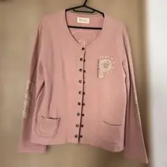 ピンクハウス　カーディガン　ピンク　パッチワーク