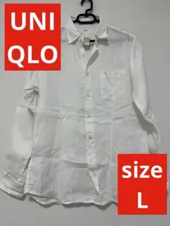 UNIQLO ユニクロ プレミアム リネンシャツ リネン シャツ L ホワイト