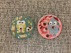 サンリオ　刺繍缶バッチ　けろけろけろっぴ　ハンギョドン