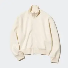 ユニクロ ドライスウェットリラックスブルゾン オフホワイト L