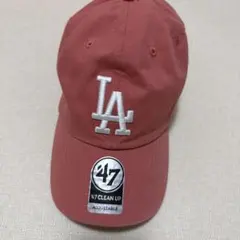 47 ドジャース LA ベースボールキャップ　帽子　サーモンピンクのサムネイル