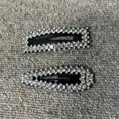 クリスタル装飾ヘアピン2個セット