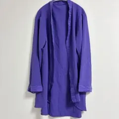パープル　ロングカーディガン　ベルト付き　薄手【XXL】