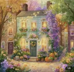 クロスステッチキット14CT フラワーハウス