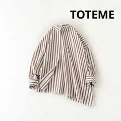 TOTEME ストライプコットンシャツ　アシンメトリー