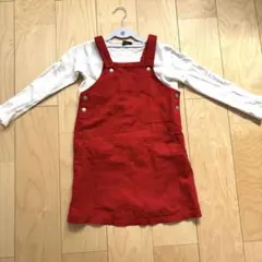 moujonjon ジャンバースカート 赤 130