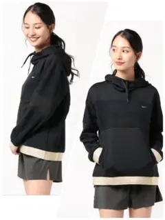 レディースNIKEフリース プルオーバー フーディー sizeM BLK系