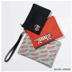 GLOW 2025年9月号【付録】リサ・ラーソン ストラップ付フラットポーチ3点