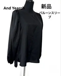 新品　And Yearch バルーンスリーブ　サテン　シャツ　t6