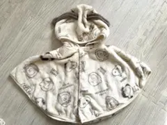 PEANUTS フリースポンチョ クリーム色