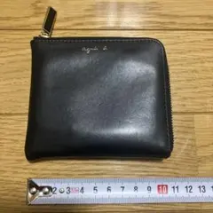 agnès b. 黒皮ラウンドジップ財布のサムネイル