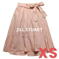 ジル スチュアート アシンメトリー リボン フレアスカート オレンジピンク XS