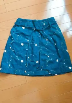 デニムスカート 花柄 ARROW 膝上