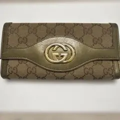 GUCCI ブラウン 長財布 GGパターン