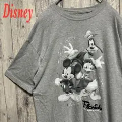 【激カワ】Disney ディズニー　Tシャツ　ビックプリント　グレー　XL