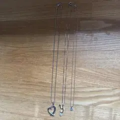 ネックレス 3点セット ハート Y 薄紫 キラキラ