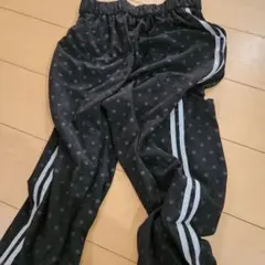 ブラック ドット柄 ジャージ ズボン