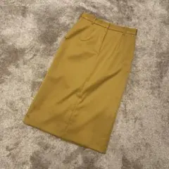 ☆極美品☆INDIVI マスタード タイトスカート ひざ丈　秋冬用