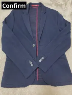 男性用ジャケットLネイビー　裏地ボーダーきれいめカジュアルスタイルデイリー通勤