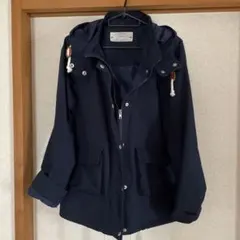 最終価格です‼️長袖ネイビー フード付き マウンテンパーカー M(美品