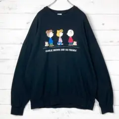 PEANUTS スヌーピー チャーリーブラウン プリント スウェット ピンク 