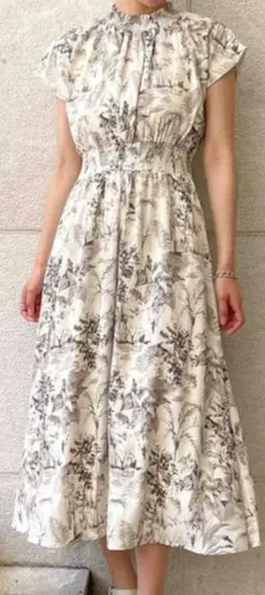 《シャーリングウエスト×フレア》レディース マキシワンピース 半袖