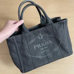 PRADA ダークグレー デニムトートバッグ