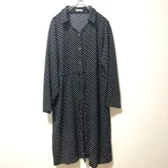 Lutique 総柄 シャツワンピース ロング丈 長袖 しまむら