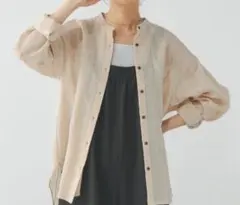 グローバルワーク GLOBAL WORK アソート柄シアーシャツ ベージュ Mのサムネイル