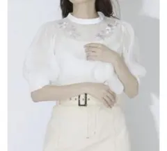 WILLSELECTION ホワイト半袖ブラウス M