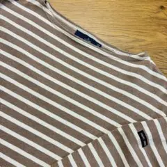 SAINTJAMES美品フランス製ウェッソンボーダー　モカ生成長袖T3Mブラウン