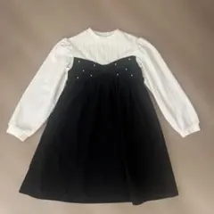 アプレレクール パールリボンドッキングワンピース 120