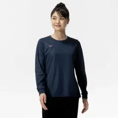 mizunoナビドライTシャツ(長袖／丸首)