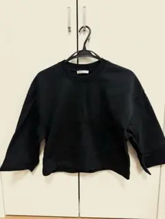 ZARA ブラック クロップド 長袖 Tシャツ S