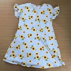 120 UNIQLO ひまわり柄　ワンピース　夏　女の子